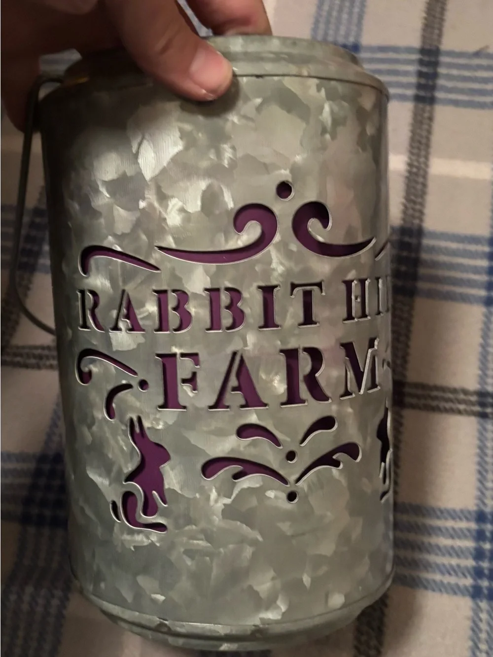 Rabbit Hill Farm Purple Accent Metal Lantern - Unbranded